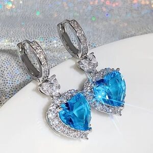 Blue Heart Earrings